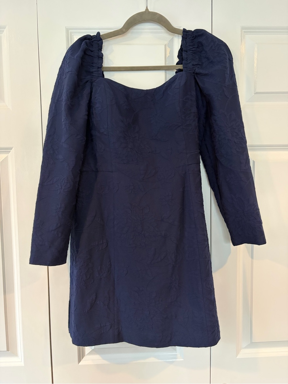 NWT Lilly Pulitzer Navy Puff-Sleeve Square-Neck Romper